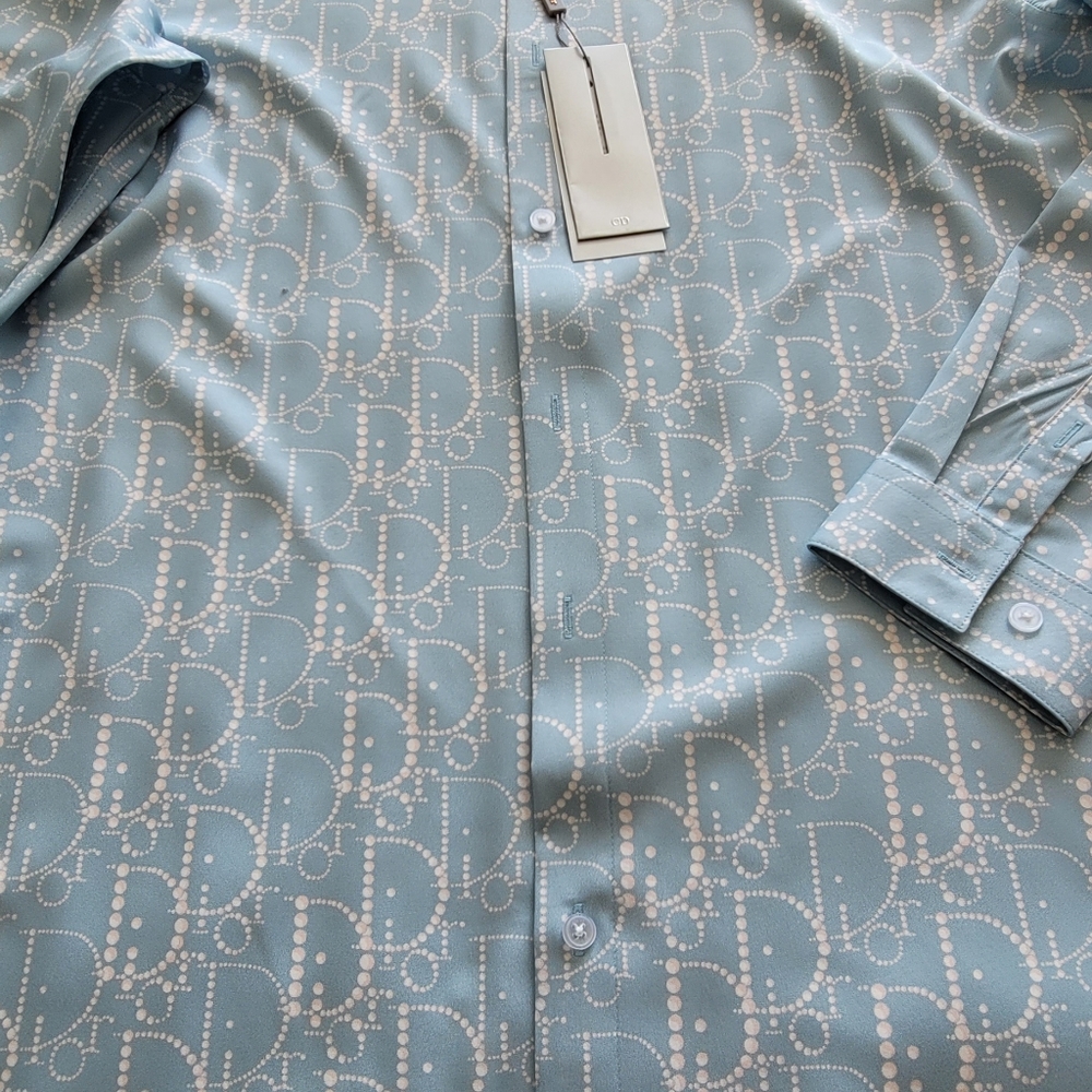 CHRISTIAN DIOR MENS BLUE DRESS SHIRT